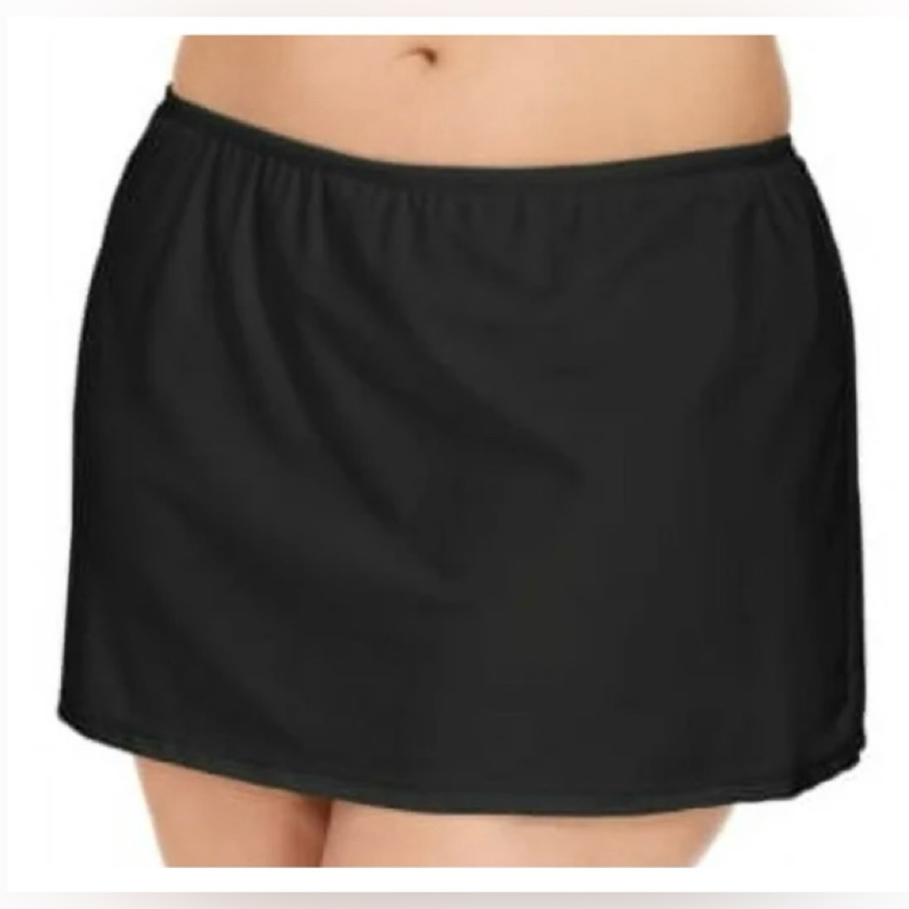 Black- Island Escape Women's Plus Size Swim Skirt- 22W